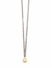 18k diamond cube pendant with sterling chain - abigailheche